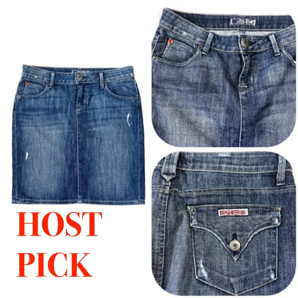 Hudson denim stretchy distress skirt 27